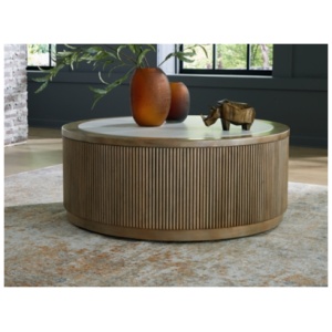 Camdill Coffee Table, Light Brown/White