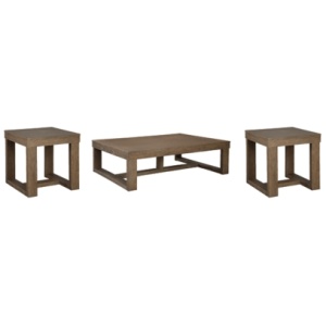 Cariton Coffee Table with 2 End Tables, Gray