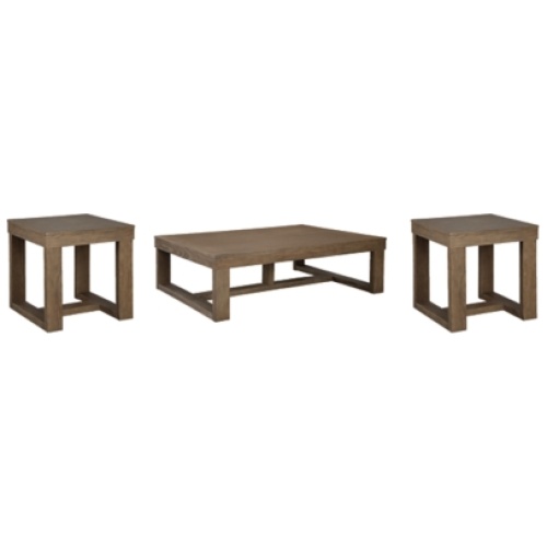 Cariton Coffee Table with 2 End Tables, Gray