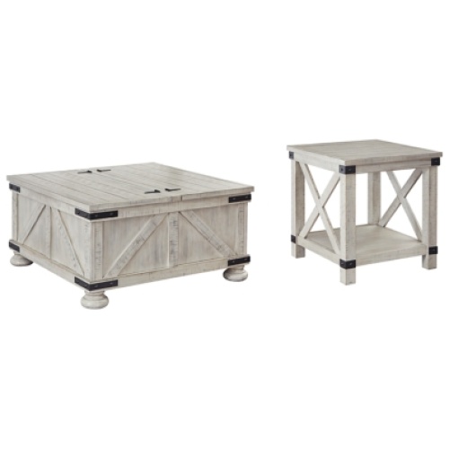 Carynhurst Coffee Table with 1 End Table, Whitewash
