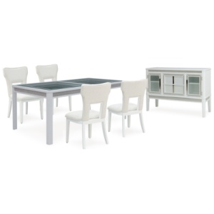 Chalanna Dining Table and 4 Chairs with Storage, White