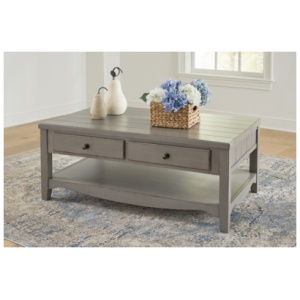 Charina 2 Drawer Coffee Table, Antique Gray