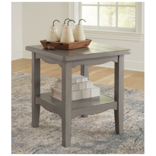 Charina End Table, Antique Gray