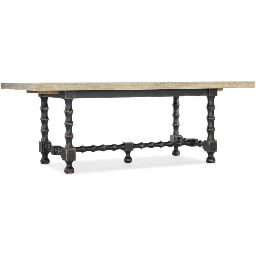 Ciao Bella 84in Rectangular Trestle Dining Table with Two Leaves