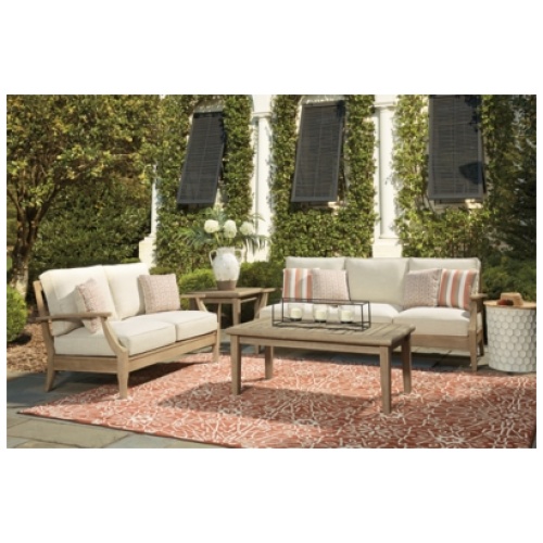 Clare View Outdoor Sofa and Loveseat, Beige