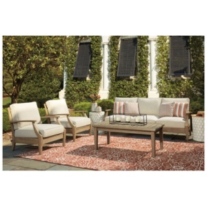 Clare View Outdoor Sofa with 2 Lounge Chairs, Beige
