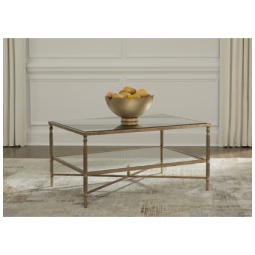 Cloverty Coffee Table, Aged Gold Finish