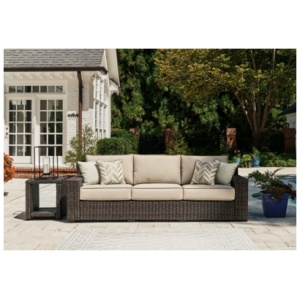 Coastline Bay Outdoor Sofa with Cushion, Brown