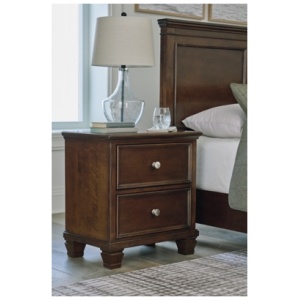 Danabrin 25" 2 Drawer Nightstand, Brown