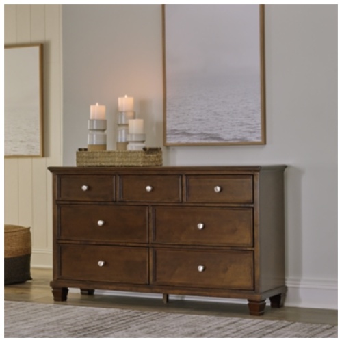 Danabrin 7 Drawer Dresser, Brown