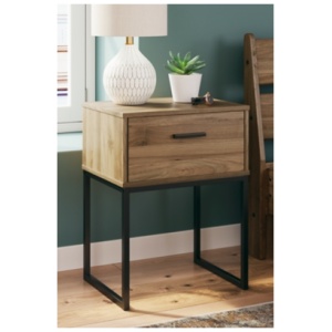 Deanlow 20" 1 Drawer Nightstand, Honey