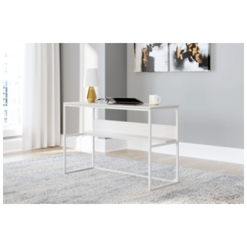 Deznee 48" Home Office Desk with 1 Shelf, White