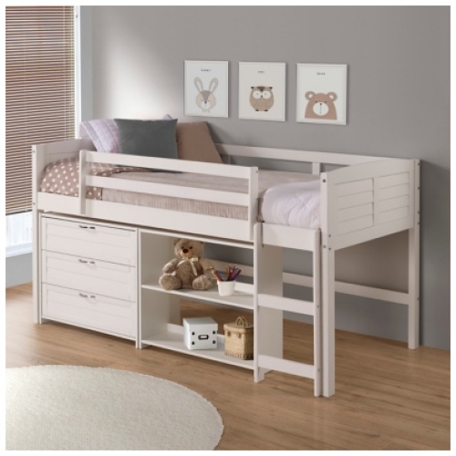 Donco Kids Louver Twin Modular Loft Bed, White