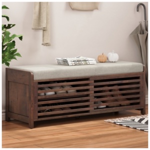 Dovelina Tresy Storage Bench Ottoman, Brown