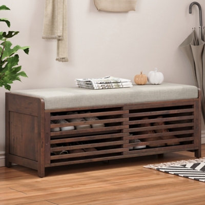 Dovelina Tresy Storage Bench Ottoman, Brown