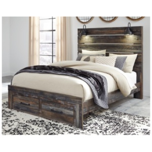 Drystan Queen Panel Bed with 2 Storage Drawers, Multi