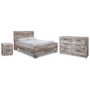 Effie Queen Panel Bed with Dresser and Nightstand, Whitewash