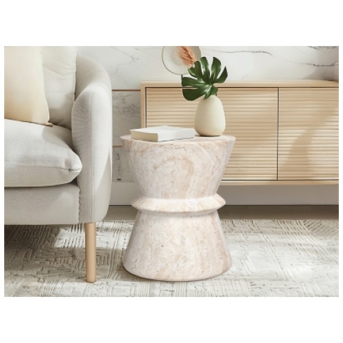 Empire Art Direct Ethereal Fusion Accent Side Table, Beige