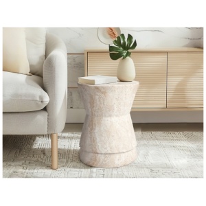 Empire Art Direct Luminous Confluence Accent Side Table, Beige