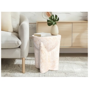 Empire Art Direct Mystic Interlude Accent Side Table, Beige