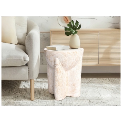 Empire Art Direct Mystic Interlude Accent Side Table, Beige