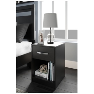 Finch 20" 1 Drawer Nightstand, Black