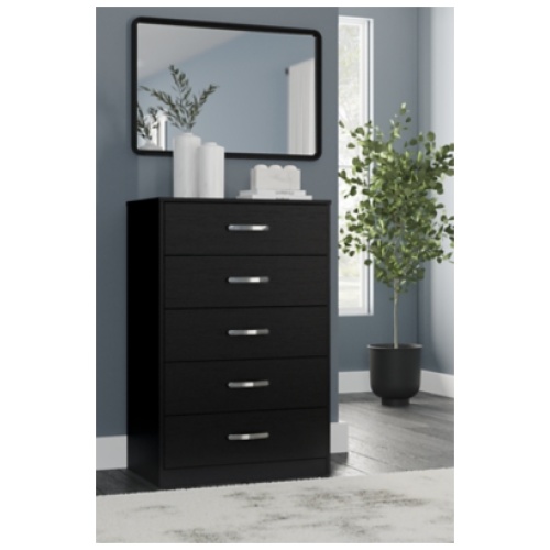 Finch 5 Drawer Chest of Drawers, Black