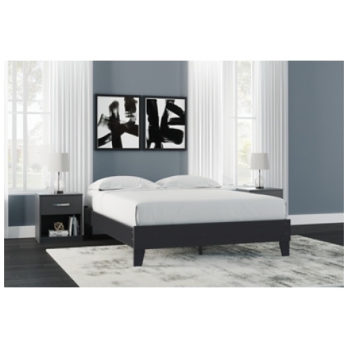 Finch Queen Platform Bed, Black