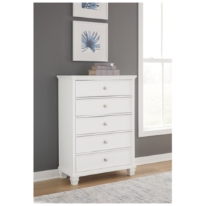 Fortman 5 Drawer Dresser, White