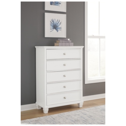 Fortman 5 Drawer Dresser, White