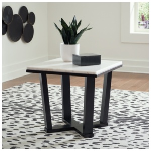 Fostead End Table, White/Espresso