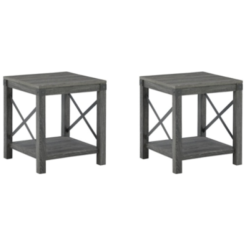 Freedan 2 End Tables, Grayish Brown