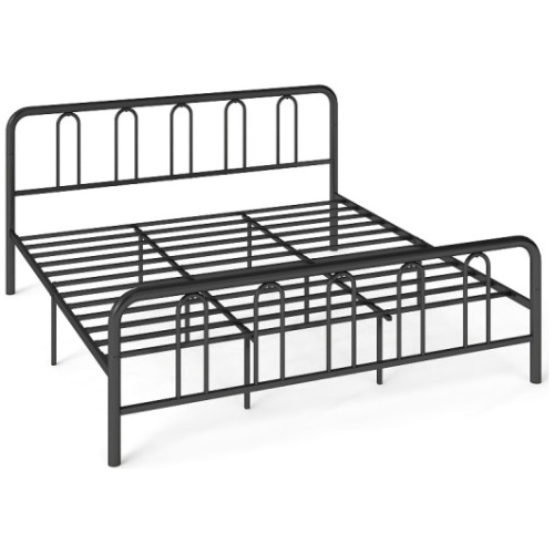 Full/Queen Size Metal Bed Frame with Headboard and Footboard-King Size