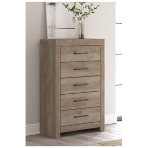 Gachester 5 Drawer Chest of Drawers, Tan