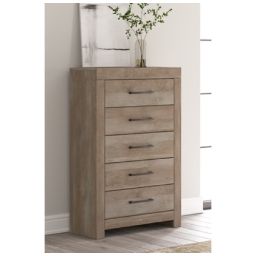 Gachester 5 Drawer Chest of Drawers, Tan