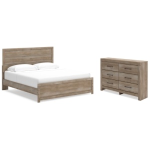 Gachester King Panel Bed with Dresser, Tan