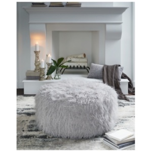 Galice Oversized Accent Ottoman, Light Gray