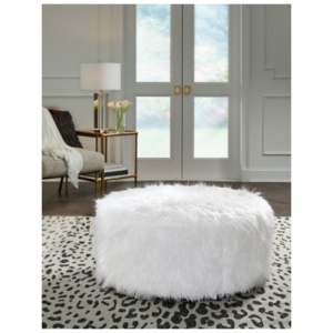 Galice Oversized Accent Ottoman, White
