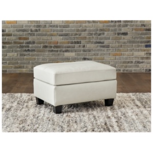 Genoa Leather Ottoman Leather, Coconut
