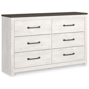 Gerridan 6 Drawer Dresser, White/Gray