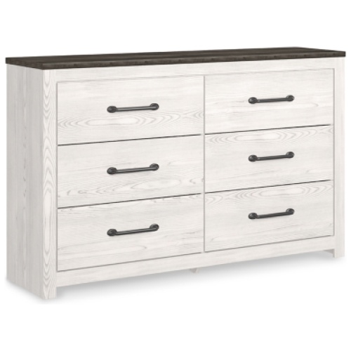 Gerridan 6 Drawer Dresser, White/Gray