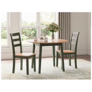 Gesthaven Dining Table and 2 Chairs, Natural/Green