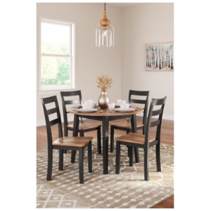 Gesthaven Dining Table and 4 Chairs, Natural/Brown