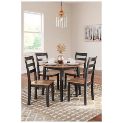 Gesthaven Dining Table and 4 Chairs, Natural/Brown