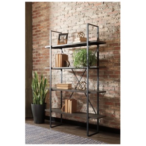 Gilesgrove 72" Bookcase, Black/Gray