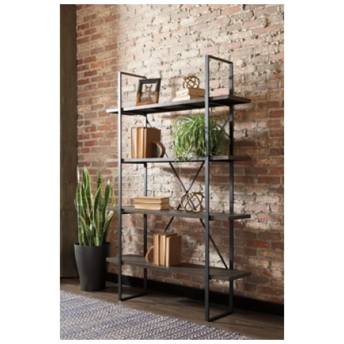 Gilesgrove 72" Bookcase, Black/Gray