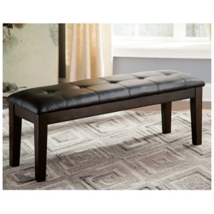 Haddigan 50" Upholstered Dining Bench" Leather, Dark Brown