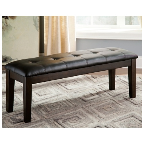 Haddigan 50" Upholstered Dining Bench" Leather, Dark Brown