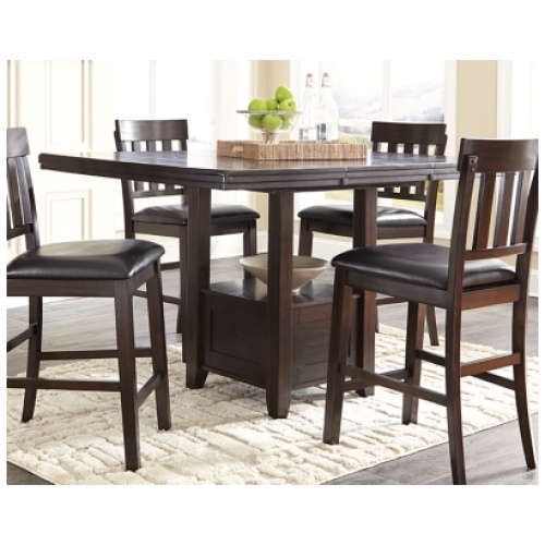 Haddigan Counter Height 42"-60" Extendable Dining Table, Dark Brown, Wood