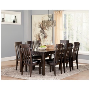 Haddigan Dining Table and 8 Chairs, Dark Brown